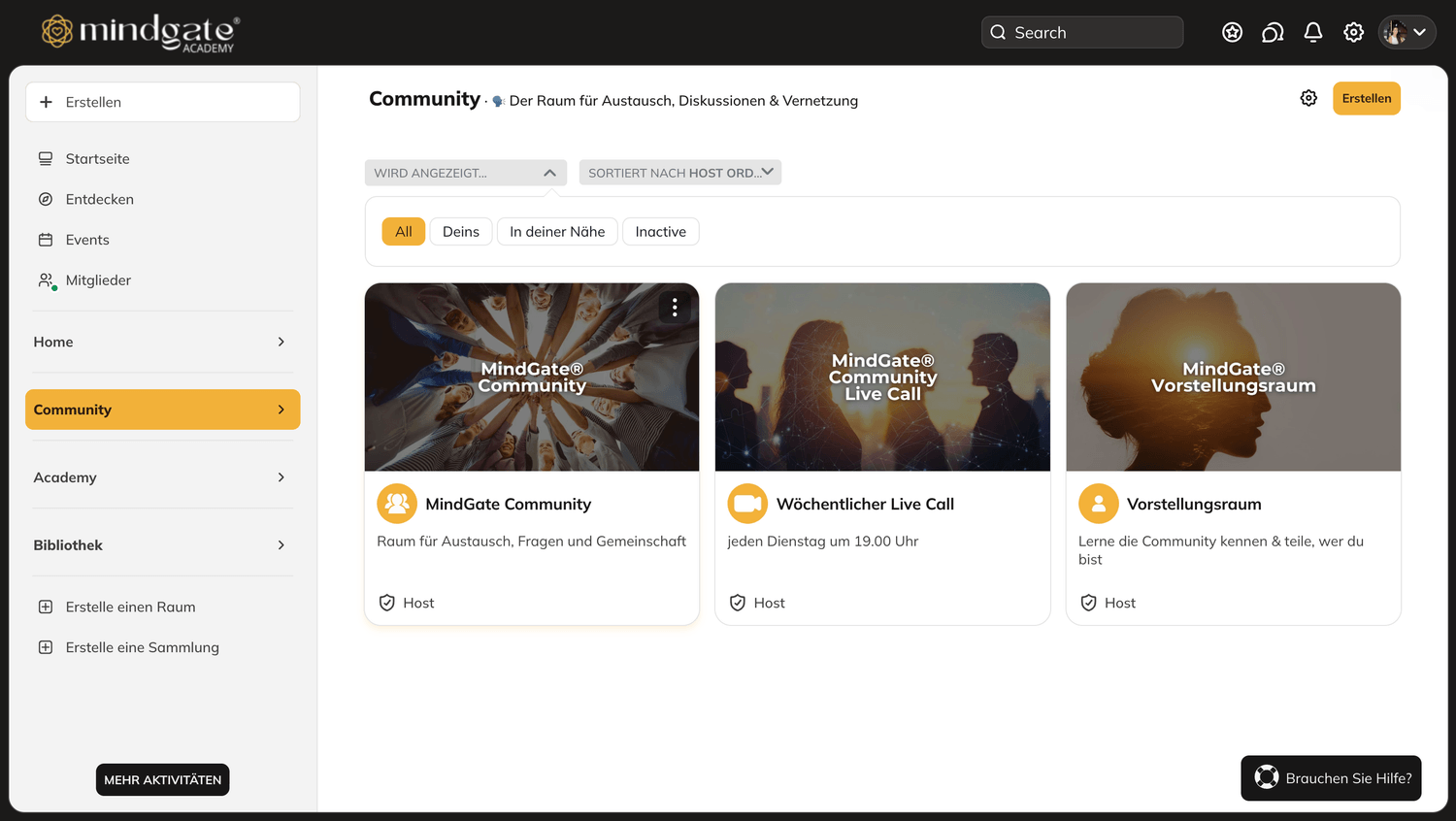Einblick in die digitale MindGate Community