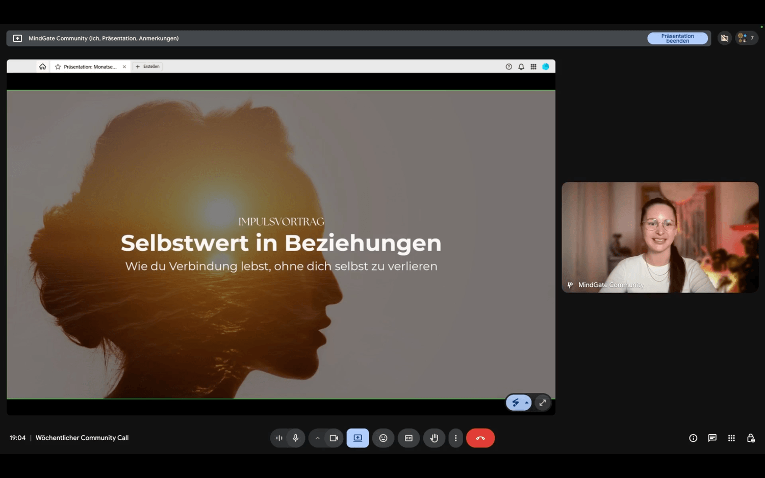 Einblick in einen wöchentlichen MindGate Live Call